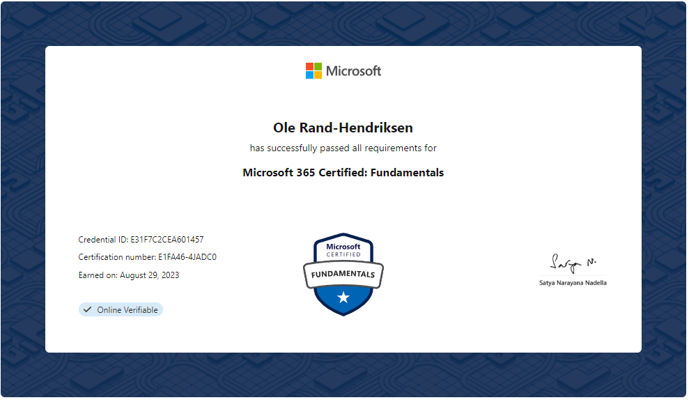 Microsoft 365 Certified: Fundamentals